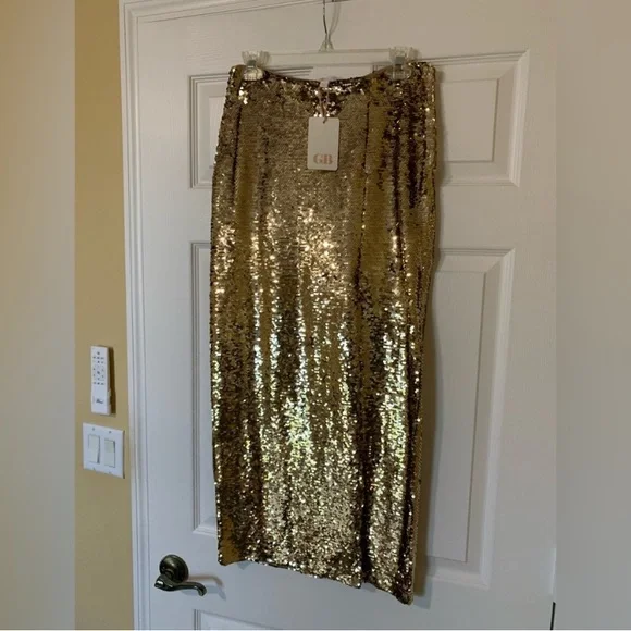 Gianni‎ Bini Shimmering Gold Sequin
Pencil Skirt Size XL Party Cocktail - Picture 4 of 7